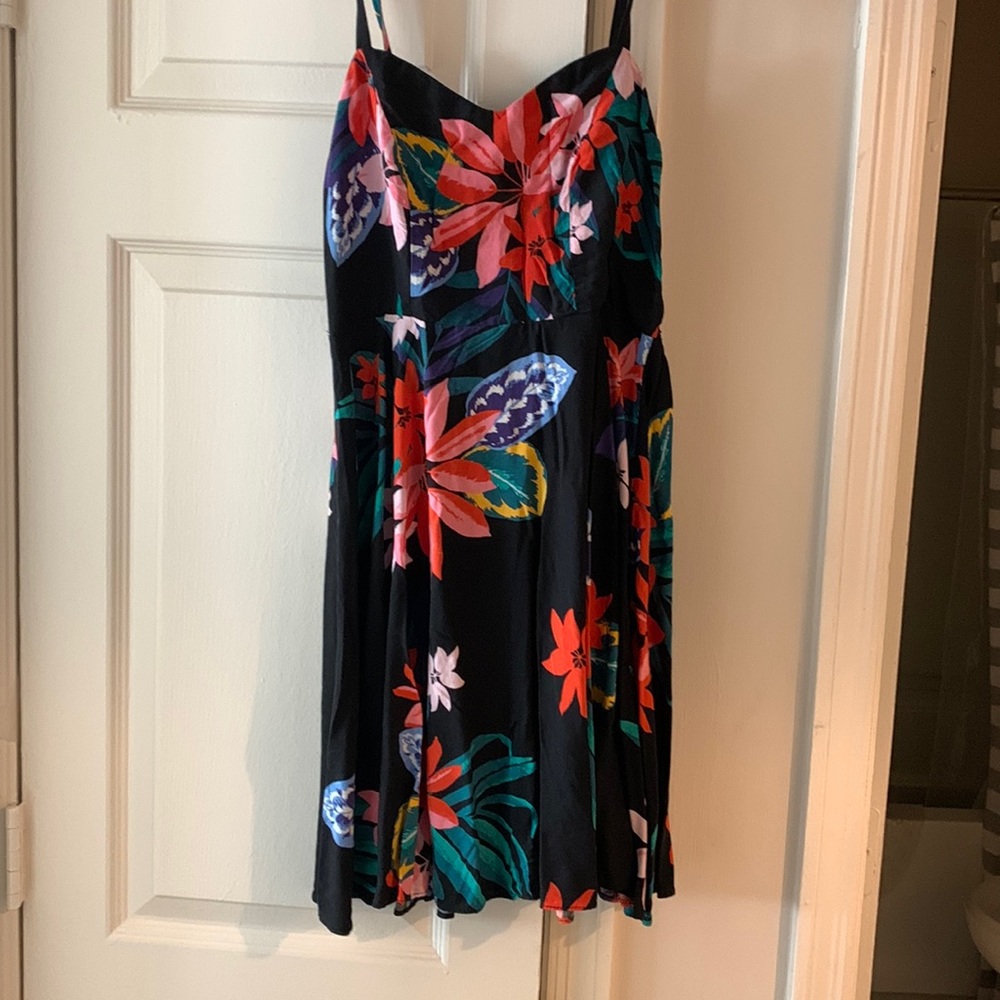 Old Navy Black and floral sun dress